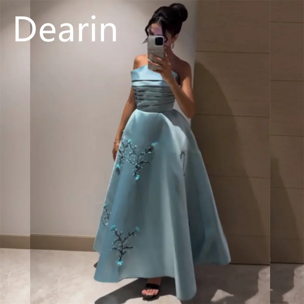 Customized Women Formal Gown Evening Dearin Strapless A-line Ankle Length Skirts Embroidery Bespoke Occasion Dresses Prom Dress
Customized Women Formal Gown Evening Dearin Strapless A-line Ankle Length Skirts Embroidery Bespoke Occasion Dresses Prom Dress