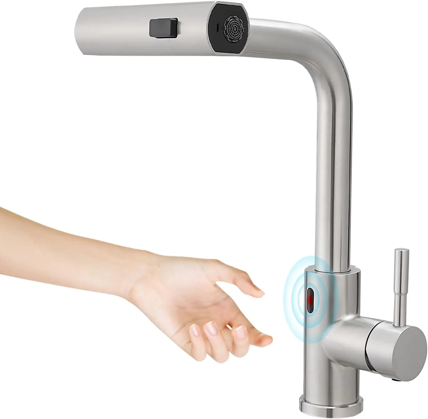 Touchless Kitchen Faucet with Motion Sensor, Pull Down Sprayer, Brushed Nickel
Touchless Kitchen Faucet with Motion Sensor, Pull Down Sprayer, Brushed Nickel