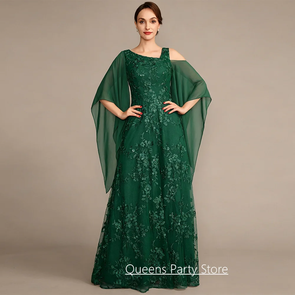 Customized Green Mother of The Bride Dress Elegant Chiffon Sleeves Sequined Lace A Line Wedding Guest Gown Party Dresses
Customized Green Mother of The Bride Dress Elegant Chiffon Sleeves Sequined Lace A Line Wedding Guest Gown Party Dresses