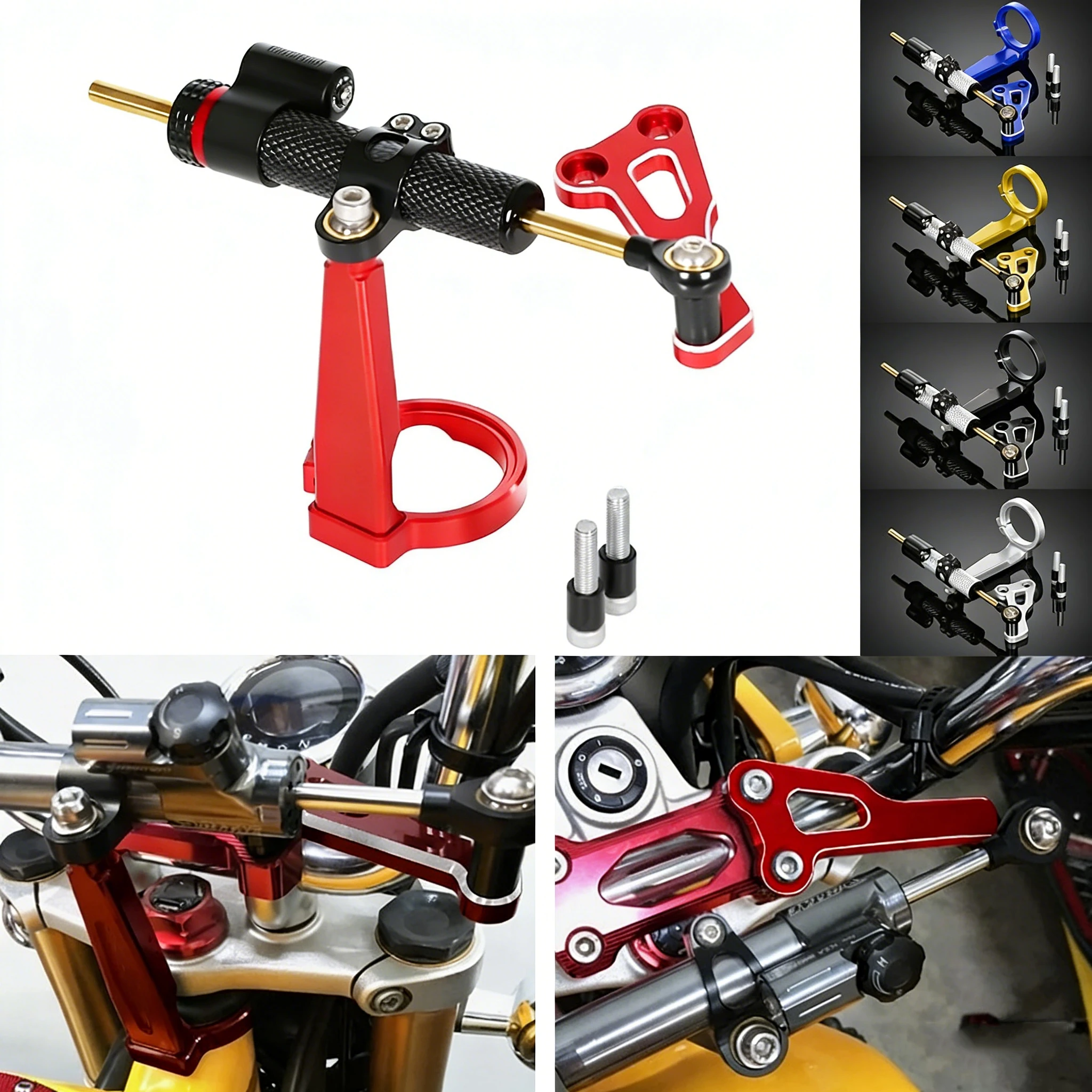 CNC Steering Damper Stabilizer & Mounting Bracket Kit For Honda Monkey 125 Motorcycle Accessories Black&Silver
CNC Steering Damper Stabilizer & Mounting Bracket Kit For Honda Monkey 125 Motorcycle Accessories Black&Silver