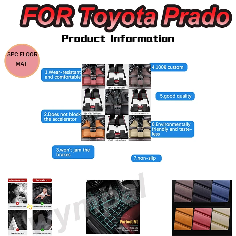 LUXURY Car Floor Mats For Toyota Prado(Eight Seats)2006 2007 2008 2009 Custom Auto Foot Pads Automobile Carpet Cover
LUXURY Car Floor Mats For Toyota Prado(Eight Seats)2006 2007 2008 2009 Custom Auto Foot Pads Automobile Carpet Cover