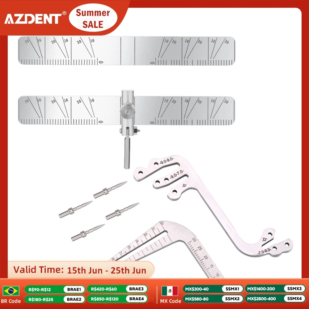 AZDENT Dental Implant Locating Guide with Scale Angle 2 Rulers Planting Locator Positioning Dentistry Tools for Dentists
AZDENT Dental Implant Locating Guide with Scale Angle 2 Rulers Planting Locator Positioning Dentistry Tools for Dentists