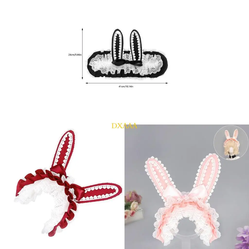 DXAA Elegant Lace Hairband with Rabbit Ears Bowknot Decors Anime Maid Party Hair Clip
DXAA Elegant Lace Hairband with Rabbit Ears Bowknot Decors Anime Maid Party Hair Clip