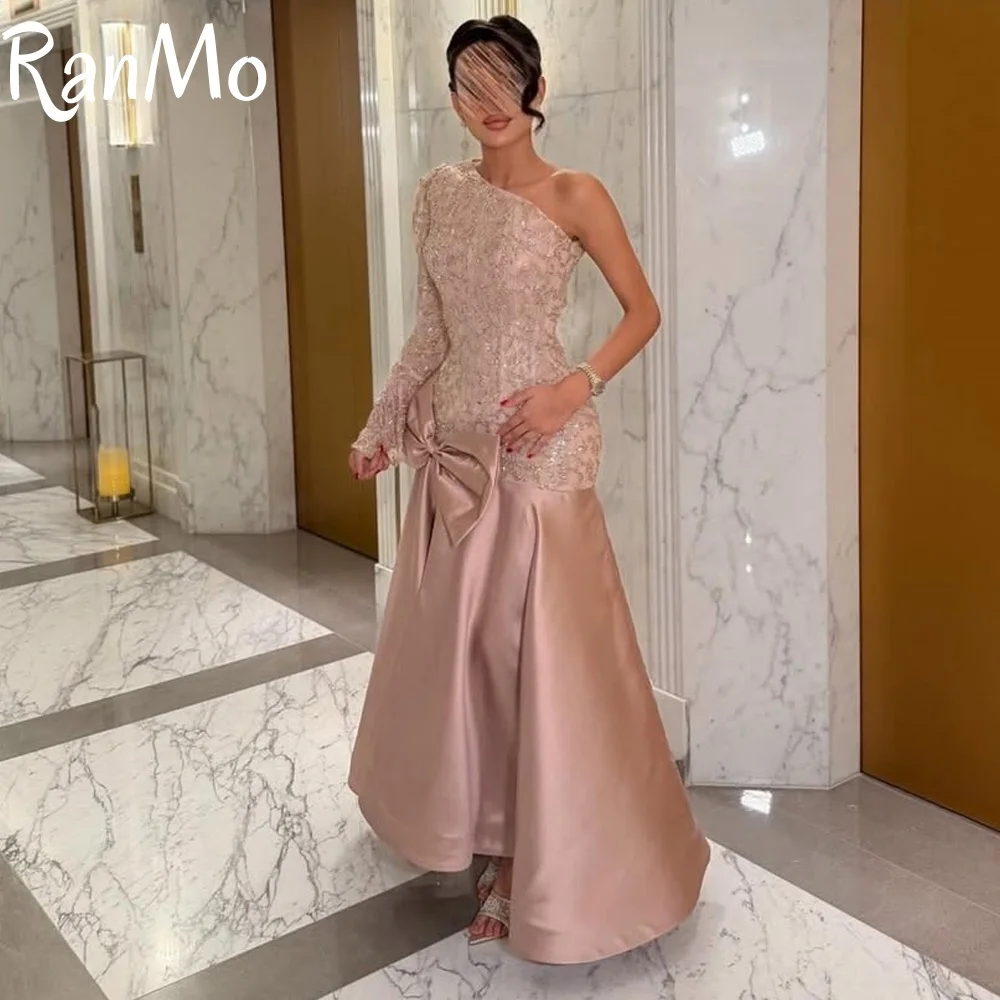 Ranmo Luxurious Evening Dress Off-the-shoulder Bow Lace Prom Dress Floor Length Applique Embroide Tulle Long Sleeve Customized
Ranmo Luxurious Evening Dress Off-the-shoulder Bow Lace Prom Dress Floor Length Applique Embroide Tulle Long Sleeve Customized