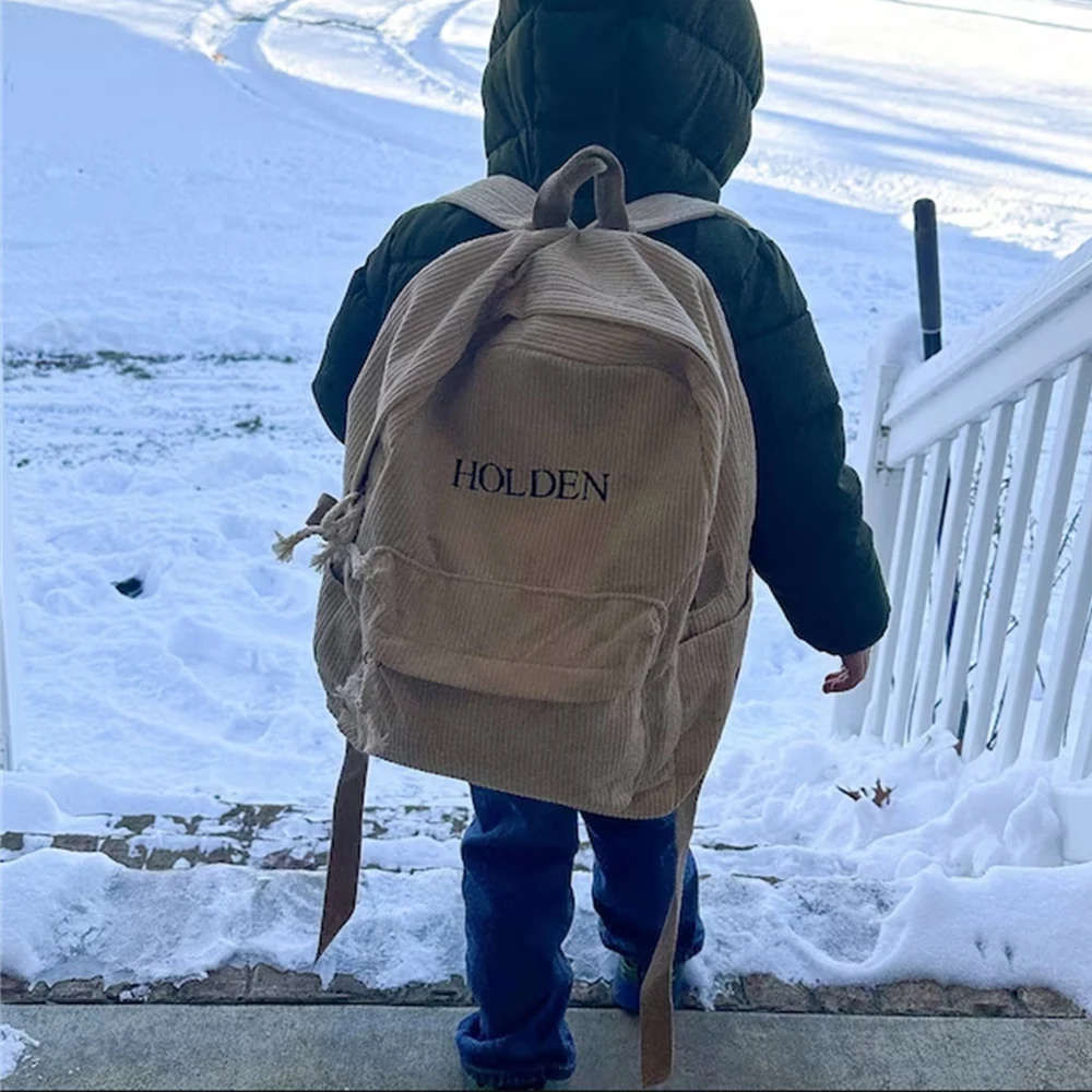 Custom Name Large Capacity Schoolbag Solid Color Corduroy Campus Bag Personalized Name Travel Simple Backpack Girl's Gift Bags
Custom Name Large Capacity Schoolbag Solid Color Corduroy Campus Bag Personalized Name Travel Simple Backpack Girl's Gift Bags