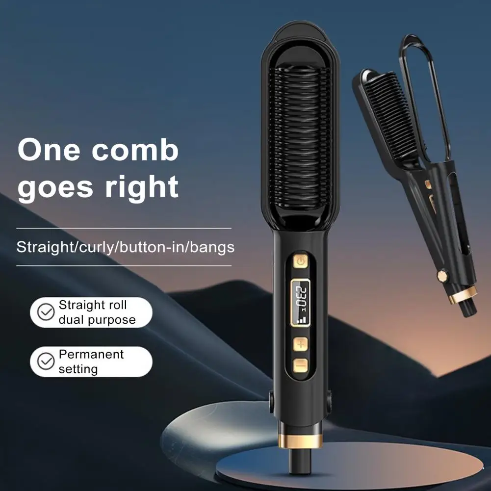 Hair Straightening Brush 2-in-1 Hair Straightening Brush Adjustable Temperature Reduce Heat Damage Straightening Comb US Plug
Hair Straightening Brush 2-in-1 Hair Straightening Brush Adjustable Temperature Reduce Heat Damage Straightening Comb US Plug