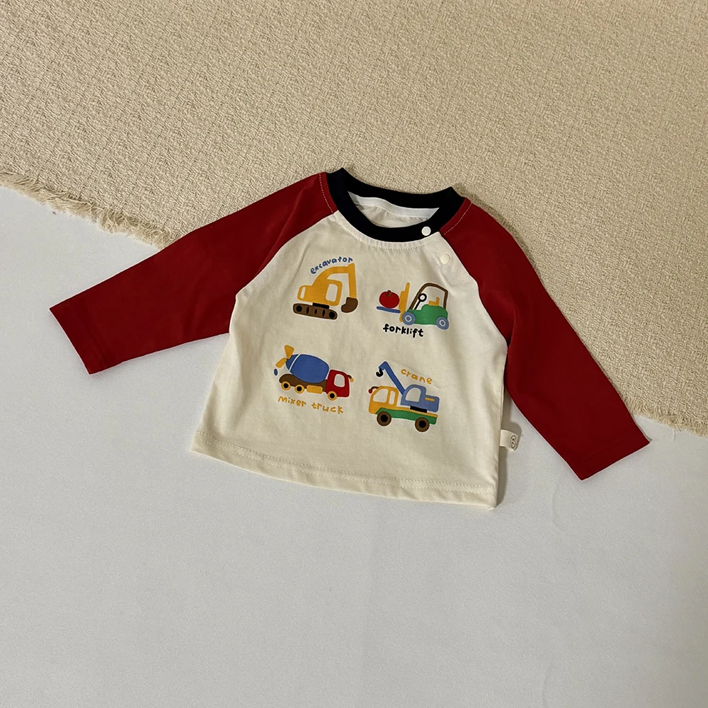 Spring Kids Long Sleeve T-shirt 0-5Y Girls Boys Cartoon Engineering Vehicle Print Color Blocking Tops Children Overalls Clothes
Spring Kids Long Sleeve T-shirt 0-5Y Girls Boys Cartoon Engineering Vehicle Print Color Blocking Tops Children Overalls Clothes