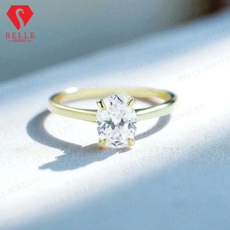 Moissanite Ova Solitaire Ring for Women 14K Yellow Gold 1.5CT & 1.0CT Engagement Ring with GRA Certificate
Moissanite Ova Solitaire Ring for Women 14K Yellow Gold 1.5CT & 1.0CT Engagement Ring with GRA Certificate