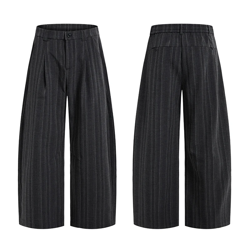 High End Men's Wide Leg Trousers American Casual Pinstripe Pattern Half Elastic Waist High End Formal Streetwear
High End Men's Wide Leg Trousers American Casual Pinstripe Pattern Half Elastic Waist High End Formal Streetwear