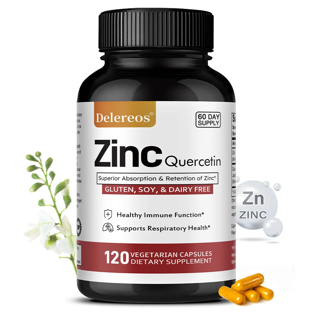 Quercetin + Zinc Capsules - Nutritional Supplement, Supports Immune, Skin, Bone Health and Respiratory Health
Quercetin + Zinc Capsules - Nutritional Supplement, Supports Immune, Skin, Bone Health and Respiratory Health