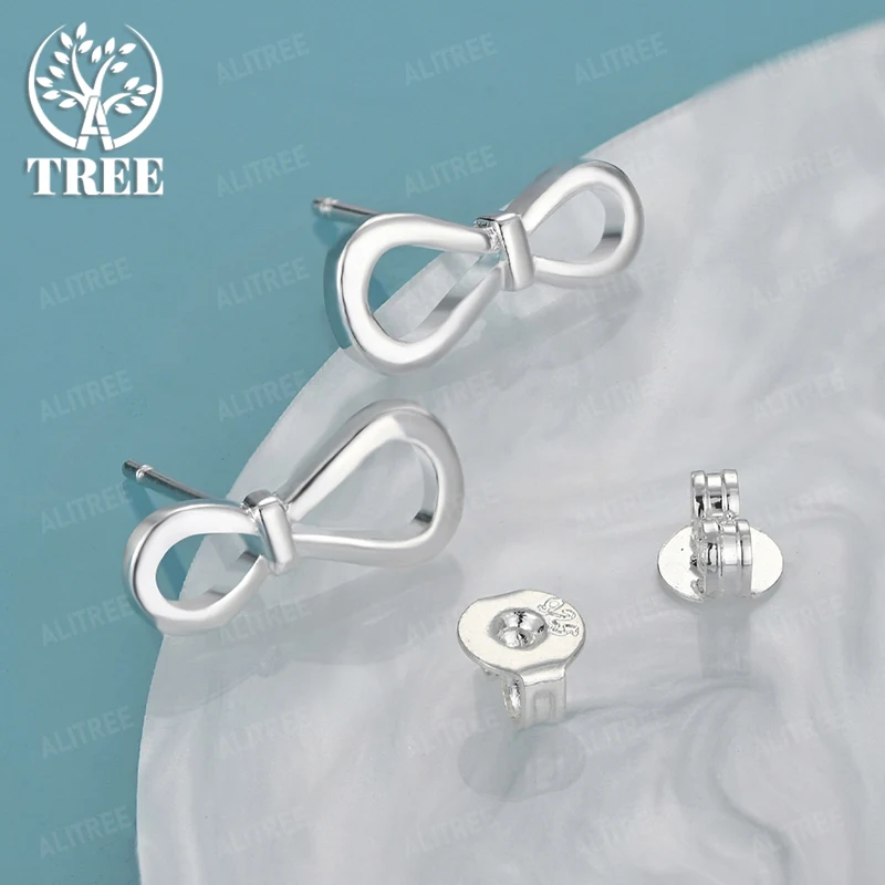 925 Sterling Silver Bowknot Stud Earrings For Women Engagement Wedding Party Jewelry Birthday Gift Exquisite Accessories
925 Sterling Silver Bowknot Stud Earrings For Women Engagement Wedding Party Jewelry Birthday Gift Exquisite Accessories