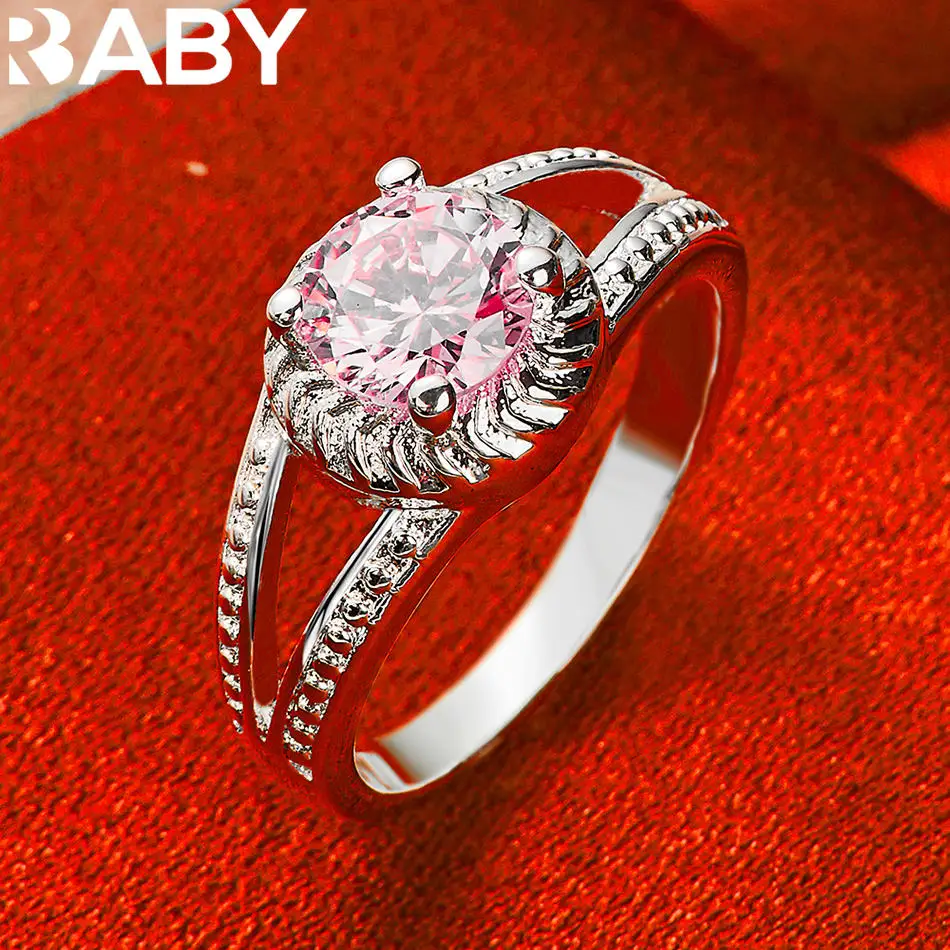 URBABY 925 Sterling Silver Pink Zircon Wedding Ring For Women Fashion Jewelry Romantic Precious Engagement Wedding Accessories
URBABY 925 Sterling Silver Pink Zircon Wedding Ring For Women Fashion Jewelry Romantic Precious Engagement Wedding Accessories