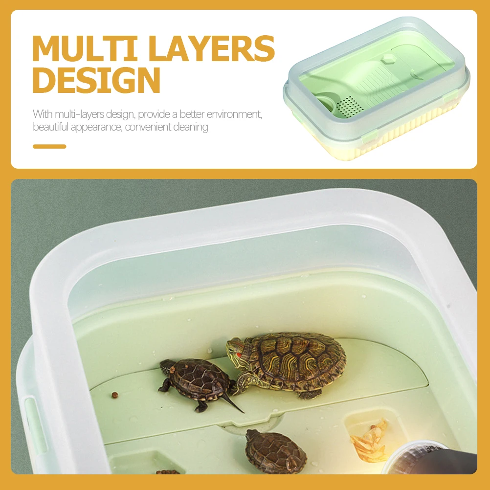 Turtle Tank Premium Durable Plastic Multi-Layer Reptile Habitat Turtle Basking Platform Resting Feeding Habitat
Turtle Tank Premium Durable Plastic Multi-Layer Reptile Habitat Turtle Basking Platform Resting Feeding Habitat