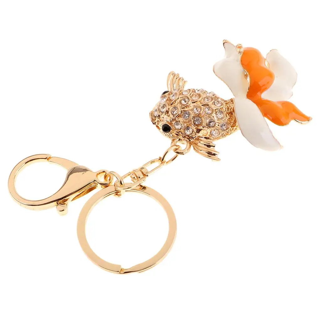 Goldfish Keychain Crystal Rhinestone Animal Keyring Cute Handbag Pendant for Bag Purse Backpack
Goldfish Keychain Crystal Rhinestone Animal Keyring Cute Handbag Pendant for Bag Purse Backpack