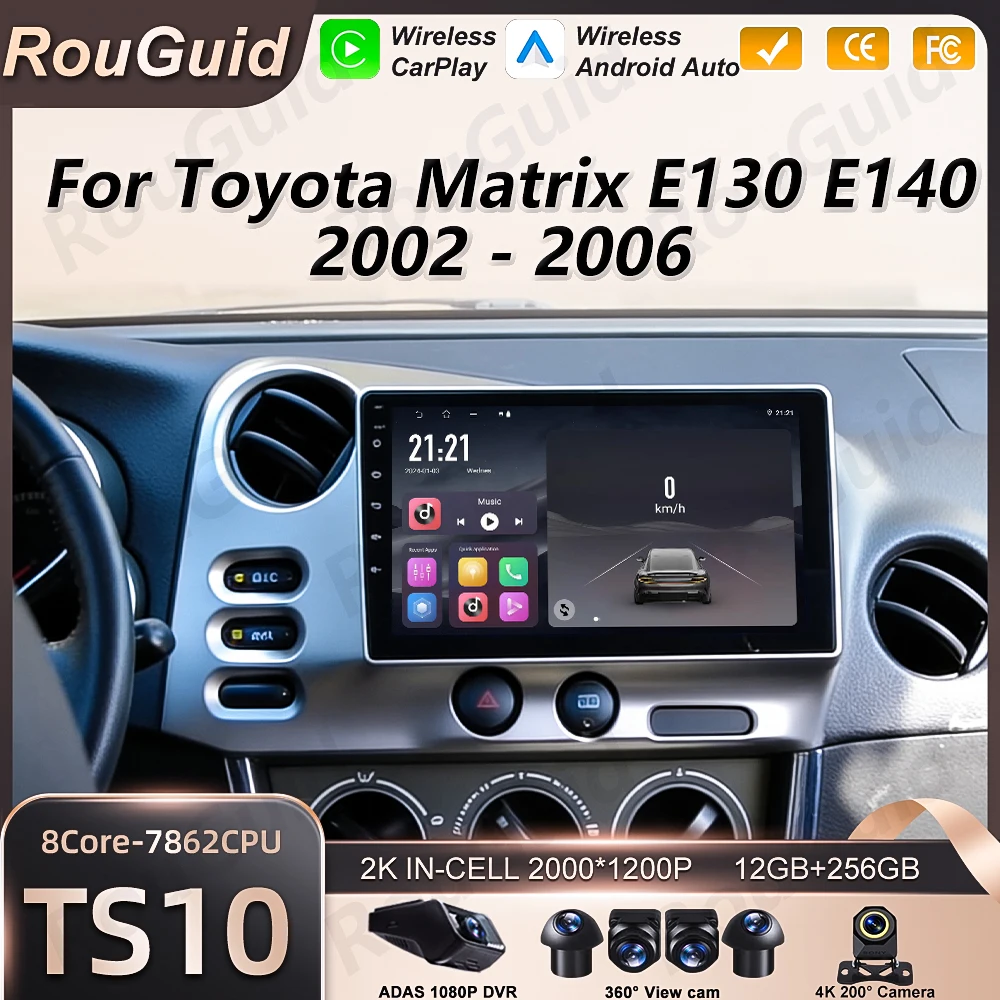 Автомагнитола Carplay для Toyota Matrix E130 E140 2002-2006, мультимедийный плеер Android с экраном и GPS-навигацией
Автомагнитола Carplay для Toyota Matrix E130 E140 2002-2006, мультимедийный плеер Android с экраном и GPS-навигацией