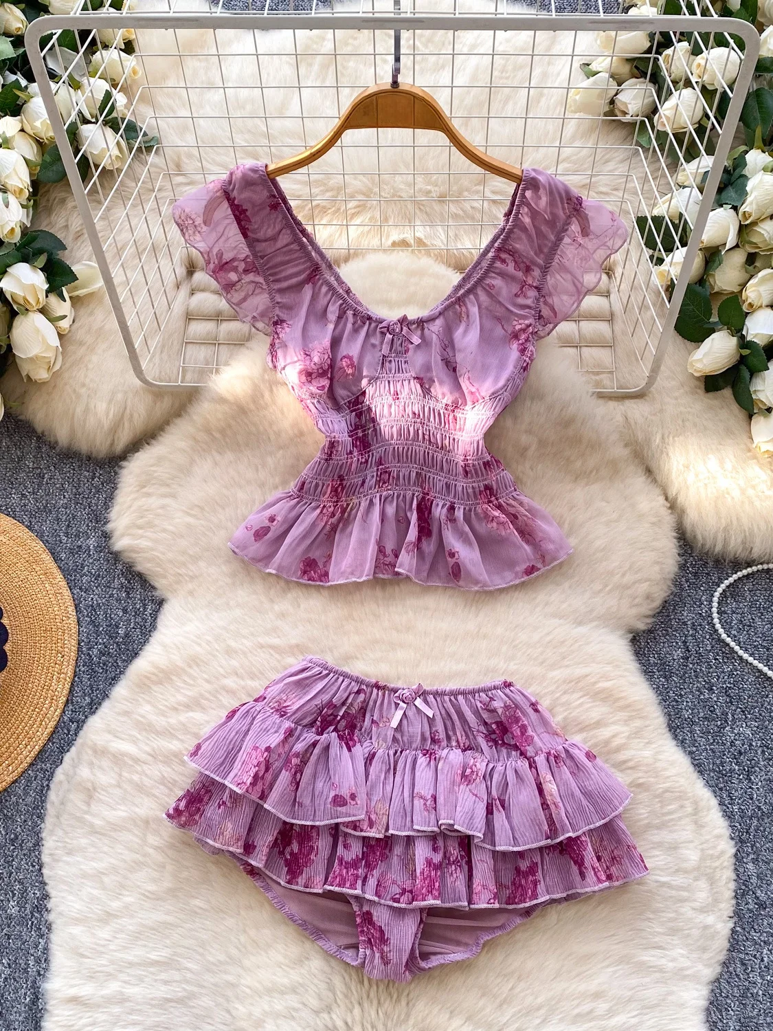 Летний наряд Ele, женский комплект из двух предметов с принтом, узел, высокая талия, волан, подол, повседневный комплект для поездок на работу
Летний наряд Ele, женский комплект из двух предметов с принтом, узел, высокая талия, волан, подол, повседневный комплект для поездок на работу