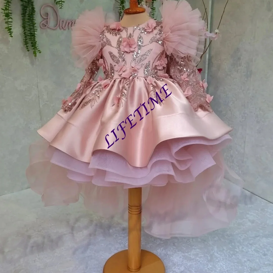 Customized Pink Sequins Flower Girl Dress For Wedding Tulle Mini Applique Puffy Baby First Communion Kid Birthday Party Gown
Customized Pink Sequins Flower Girl Dress For Wedding Tulle Mini Applique Puffy Baby First Communion Kid Birthday Party Gown