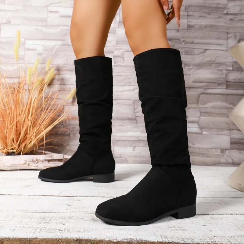 Ботинки Stack, осенние новые модные и универсальные туфли с круглым носком и замшевыми рукавами, мягкая подошва, нескользящие износостойкие туфли на блочном каблуке
Ботинки Stack, осенние новые модные и универсальные туфли с круглым носком и замшевыми рукавами, мягкая подошва, нескользящие износостойкие туфли на блочном каблуке