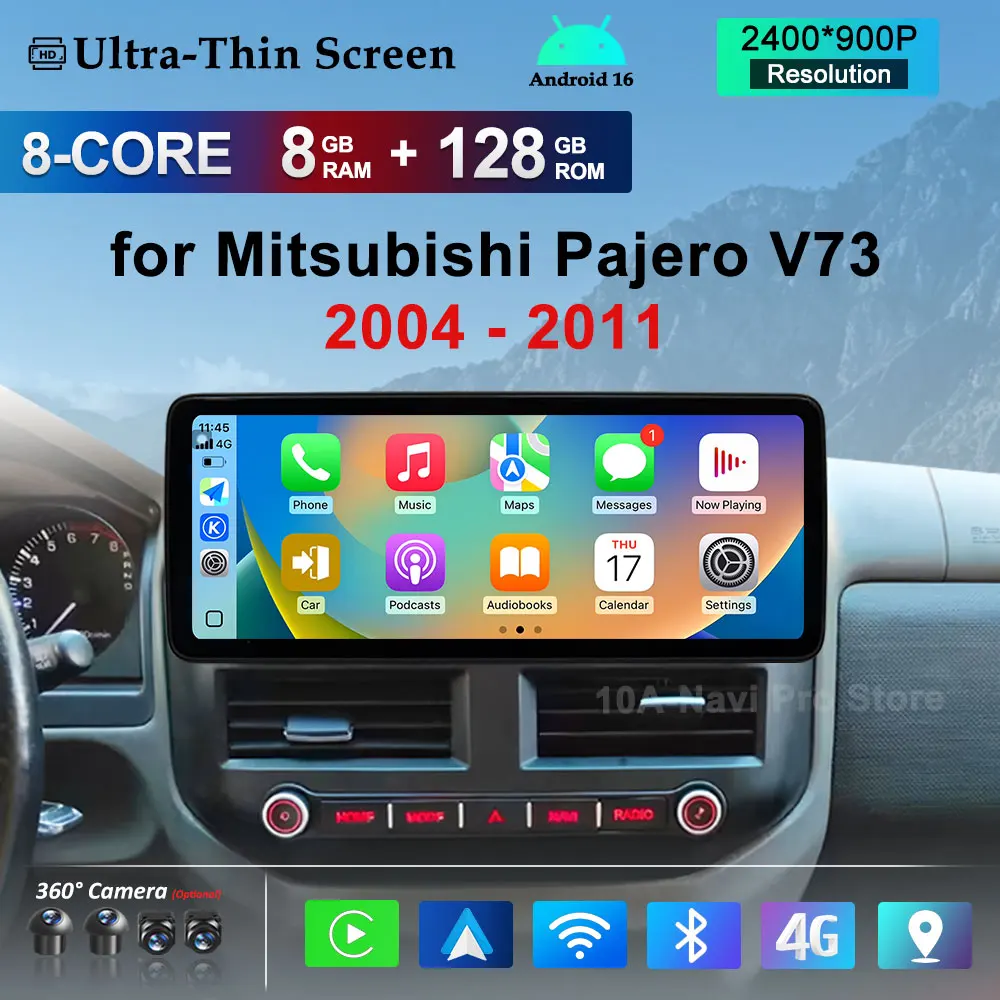 Беспроводная GPS-навигация Carplay с разделенным экраном для Mitsubishi Pajero V73 2004-2011, автомобильный мультимедийный плеер Android 16 с 4G+Wi-Fi
Беспроводная GPS-навигация Carplay с разделенным экраном для Mitsubishi Pajero V73 2004-2011, автомобильный мультимедийный плеер Android 16 с 4G+Wi-Fi