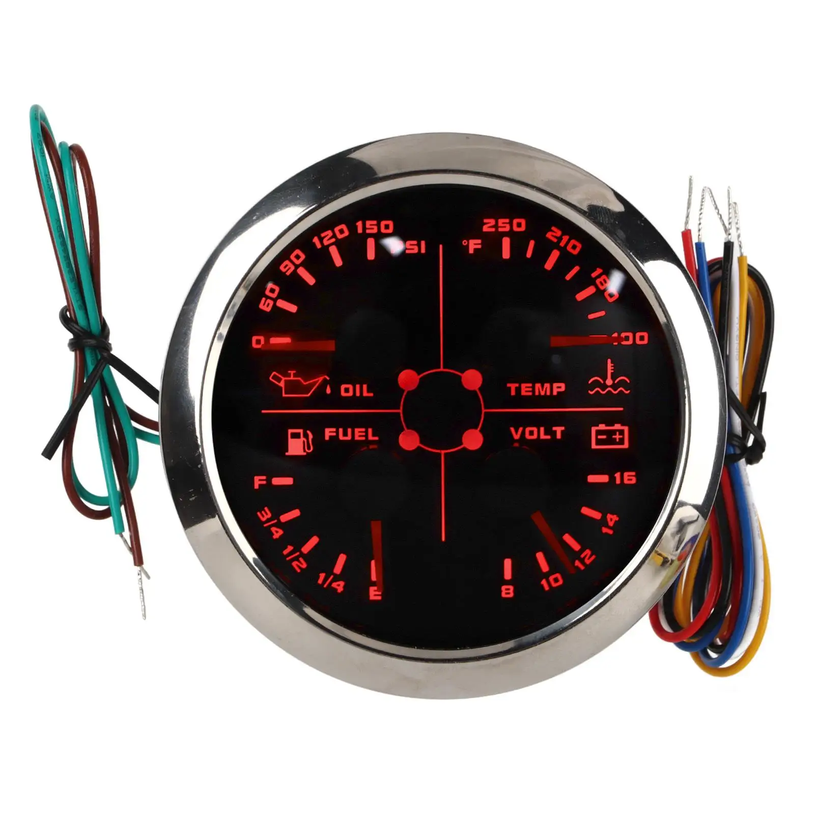 Level Oil Pressure Water Temp Meter Waterproof 4in1 Guage for car RV Boat Motorcycle
Level Oil Pressure Water Temp Meter Waterproof 4in1 Guage for car RV Boat Motorcycle