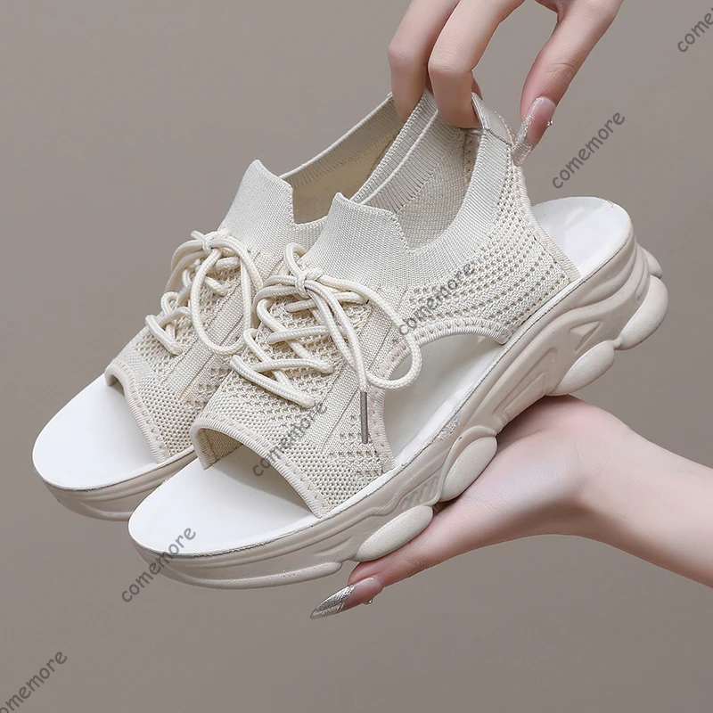 Comemore 2025 Summer New Women's Casual Sandals Mesh Breathable Soft Sole Shoes for Women Solid Lace Up Roman Sandales Femmes
Comemore 2025 Summer New Women's Casual Sandals Mesh Breathable Soft Sole Shoes for Women Solid Lace Up Roman Sandales Femmes
