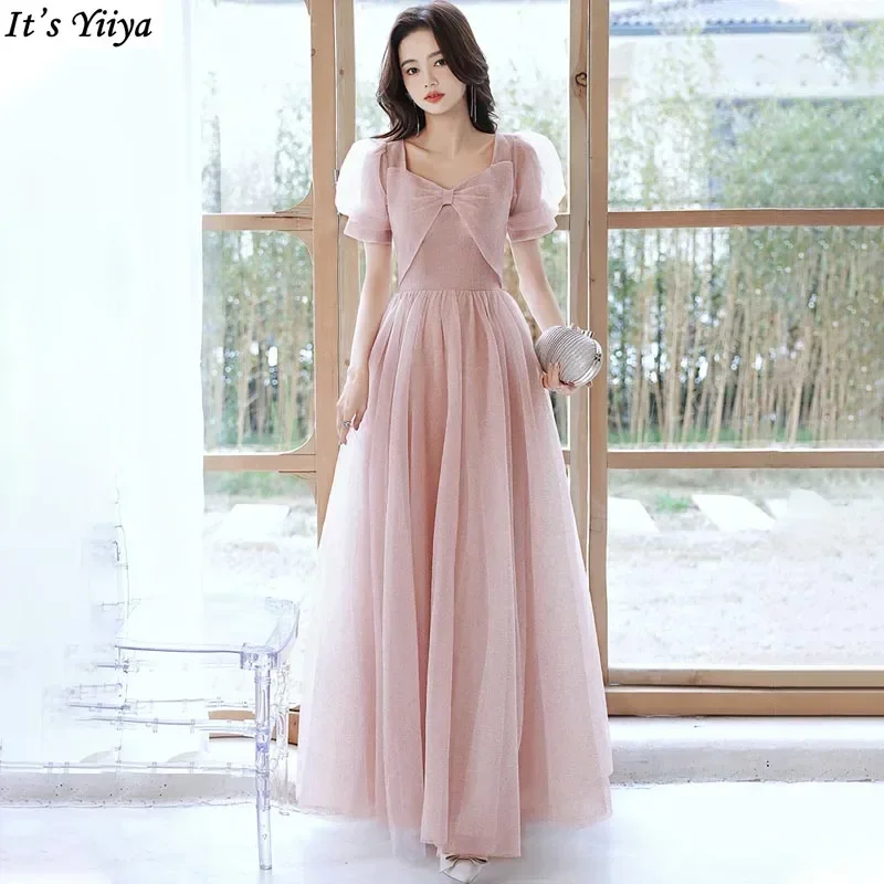 It's Yiiya Customized Evening Dress Pink Tulle V-Neck Short Sleeves Floor-Length A-Line Plus size Woman Formal Party Gown A2412
It's Yiiya Customized Evening Dress Pink Tulle V-Neck Short Sleeves Floor-Length A-Line Plus size Woman Formal Party Gown A2412