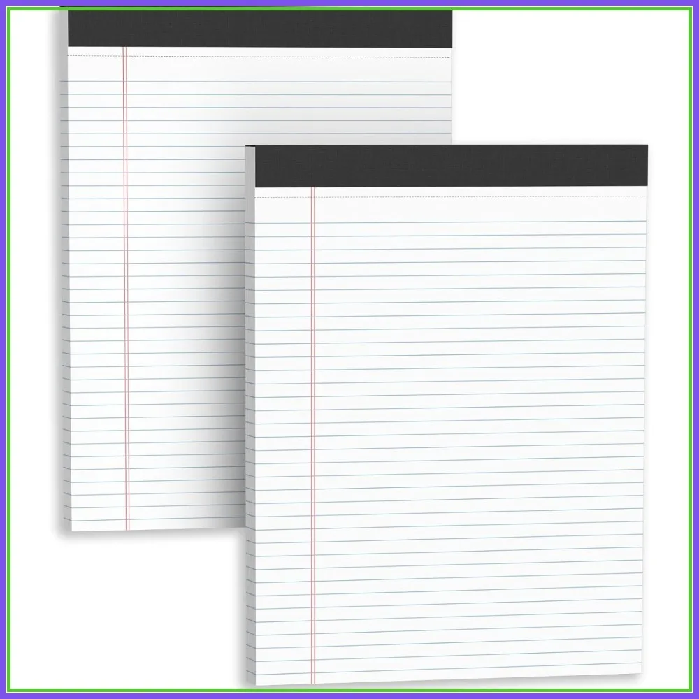 8.5x11 Legal Notepads, Narrow Ruled, 2-Pack with 50 Sheets Each, Perforated for Easy Tear-Off
8.5x11 Legal Notepads, Narrow Ruled, 2-Pack with 50 Sheets Each, Perforated for Easy Tear-Off