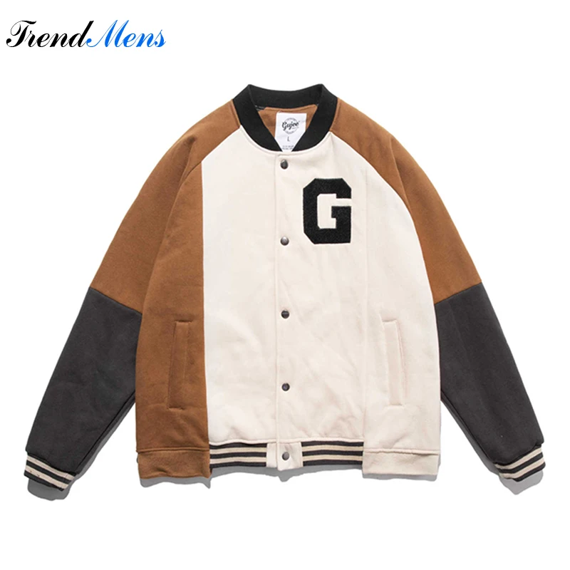Hip Hop Baseball Jacket Men Spring Letters G Embroidery Retro Contrast Stitching Harajuku Casual Unisex Varsity College Coat
Hip Hop Baseball Jacket Men Spring Letters G Embroidery Retro Contrast Stitching Harajuku Casual Unisex Varsity College Coat