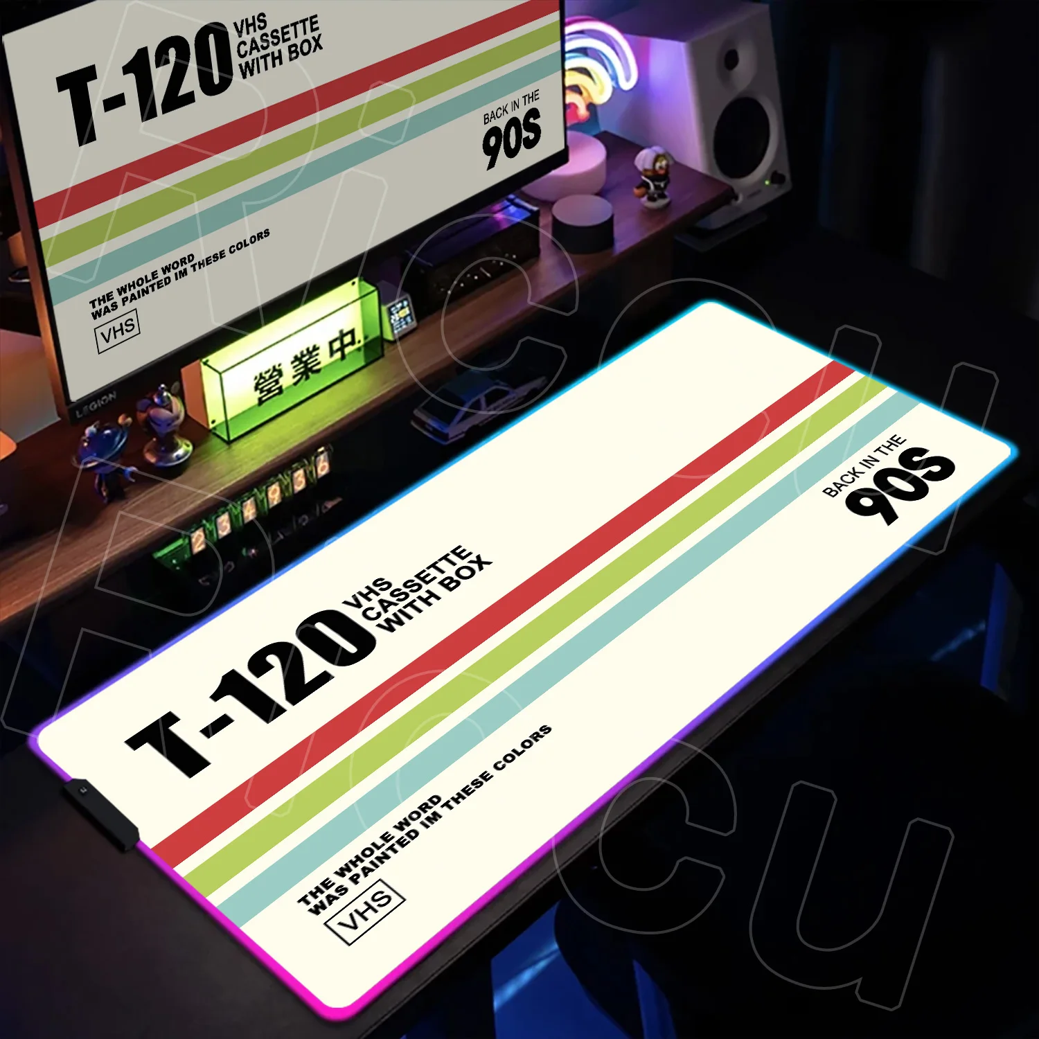 RGB PC Gaming Mouse Pad Retro VHS Style Desk Mat Office Gamer Accessories Large LED Light MousePads Computer Carpet With Backlit
RGB PC Gaming Mouse Pad Retro VHS Style Desk Mat Office Gamer Accessories Large LED Light MousePads Computer Carpet With Backlit