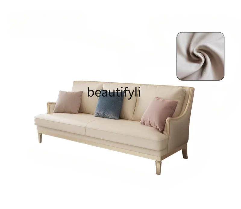 A48 American Light Luxury Leather Sofa Cream Style Simple Living Room Three-person Straight Row Sofa Combination
A48 American Light Luxury Leather Sofa Cream Style Simple Living Room Three-person Straight Row Sofa Combination