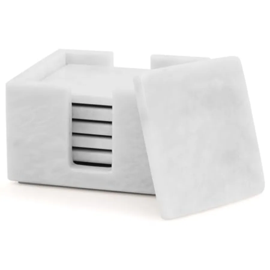 Marble Coasters Set of 6 Handmade 3.5" Inch Square Coasters for Drinks, Elegant Coaster Set with Holder for Dining and Coffee T
Marble Coasters Set of 6 Handmade 3.5" Inch Square Coasters for Drinks, Elegant Coaster Set with Holder for Dining and Coffee T
