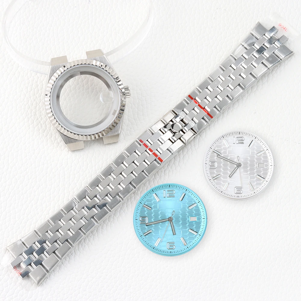 39.5MM Stainless Steel Case Sapphire glass For Land-Dweller Ice Blue/White 33.8MM dial Fit Seiko NH35 NH36 Automatic Movement
39.5MM Stainless Steel Case Sapphire glass For Land-Dweller Ice Blue/White 33.8MM dial Fit Seiko NH35 NH36 Automatic Movement