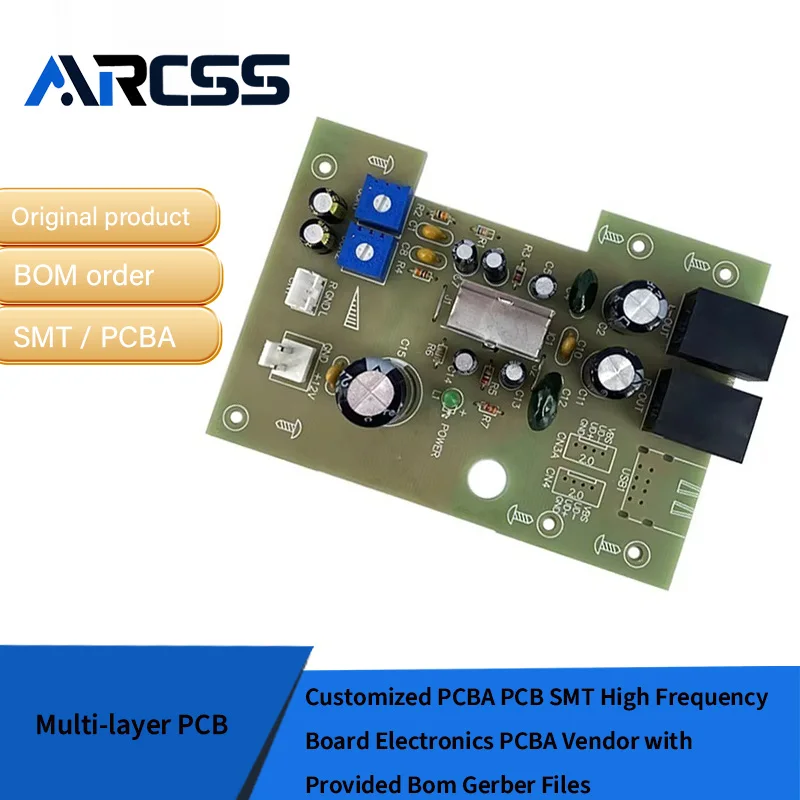 Customized PCBA PCB SMT High Frequency Board Electronics PCBA Vendor with Provided Bom Gerber Files
Customized PCBA PCB SMT High Frequency Board Electronics PCBA Vendor with Provided Bom Gerber Files