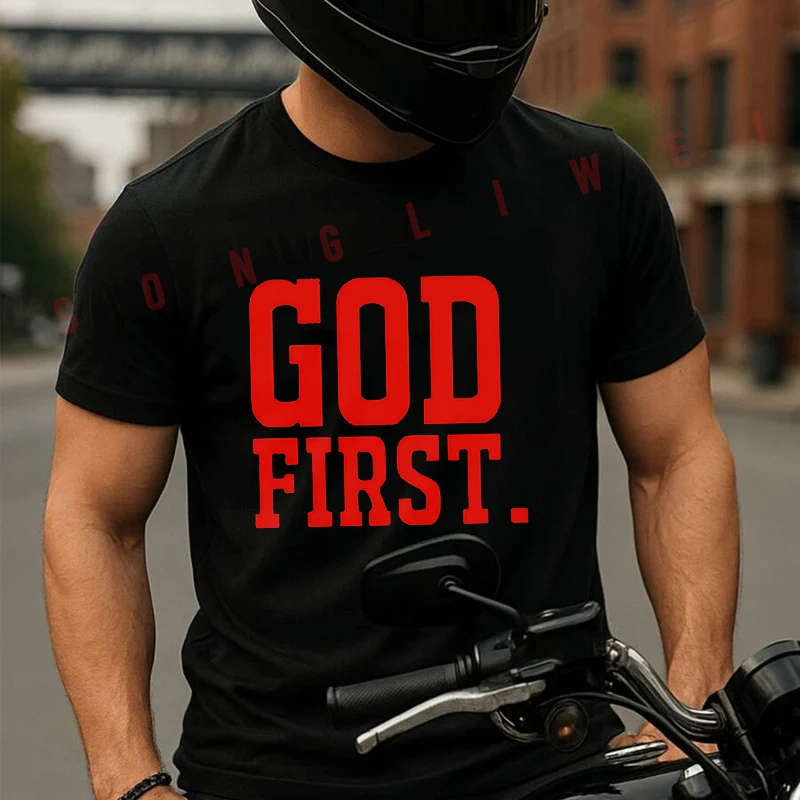 God First Versatile Slogan Printed Moto T-Shirt Cotton Cute Men T Shirts Summer Casual Short Sleeve Round Neck Tees
God First Versatile Slogan Printed Moto T-Shirt Cotton Cute Men T Shirts Summer Casual Short Sleeve Round Neck Tees