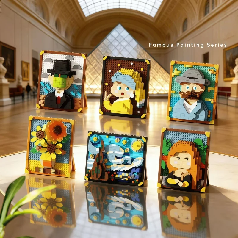 Famous Painting Building Blocks Wall Art, Starry Night/Sunflowers/Girl with a Pearl Earring, Pixel Art Decorative Bricks, Creati
Famous Painting Building Blocks Wall Art, Starry Night/Sunflowers/Girl with a Pearl Earring, Pixel Art Decorative Bricks, Creati