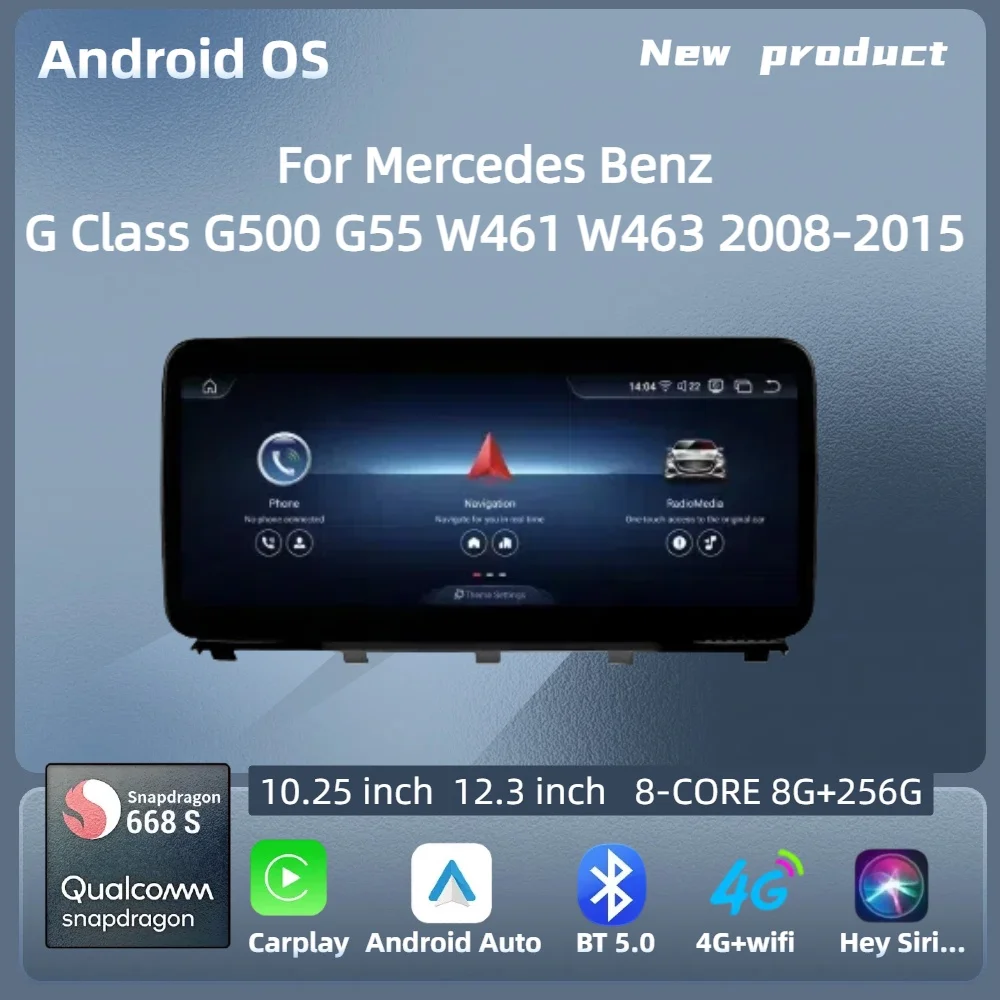 For Mercedes Benz G Class G500 G55 W461 W463 2008-2015 Car Radio Android 14 Wireless BT Carplay Snapdragon 680 Head Unit Screen
For Mercedes Benz G Class G500 G55 W461 W463 2008-2015 Car Radio Android 14 Wireless BT Carplay Snapdragon 680 Head Unit Screen