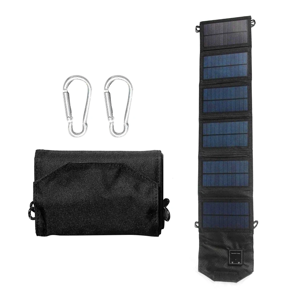 12W Portable Foldable Solar Panel Charger Dual USB 5 Volt Waterproof High Efficiency Battery Charger with Carabiner for Outdoor
12W Portable Foldable Solar Panel Charger Dual USB 5 Volt Waterproof High Efficiency Battery Charger with Carabiner for Outdoor