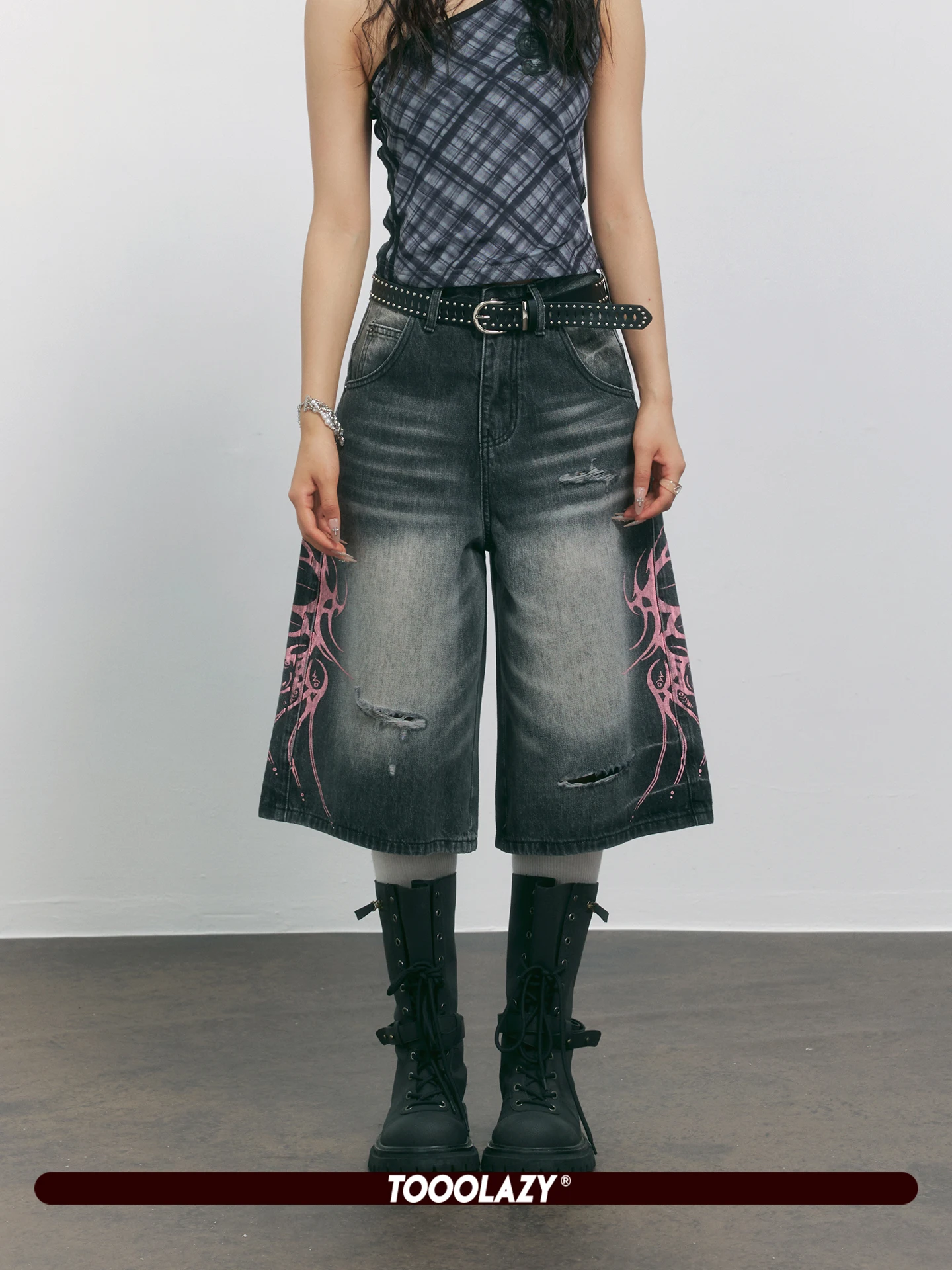 TooLazy Ripped Denim Wide Leg Short Pants Women Summer Loose Slim Print Casual Cotton Blend Trousers Female Fashion
TooLazy Ripped Denim Wide Leg Short Pants Women Summer Loose Slim Print Casual Cotton Blend Trousers Female Fashion
