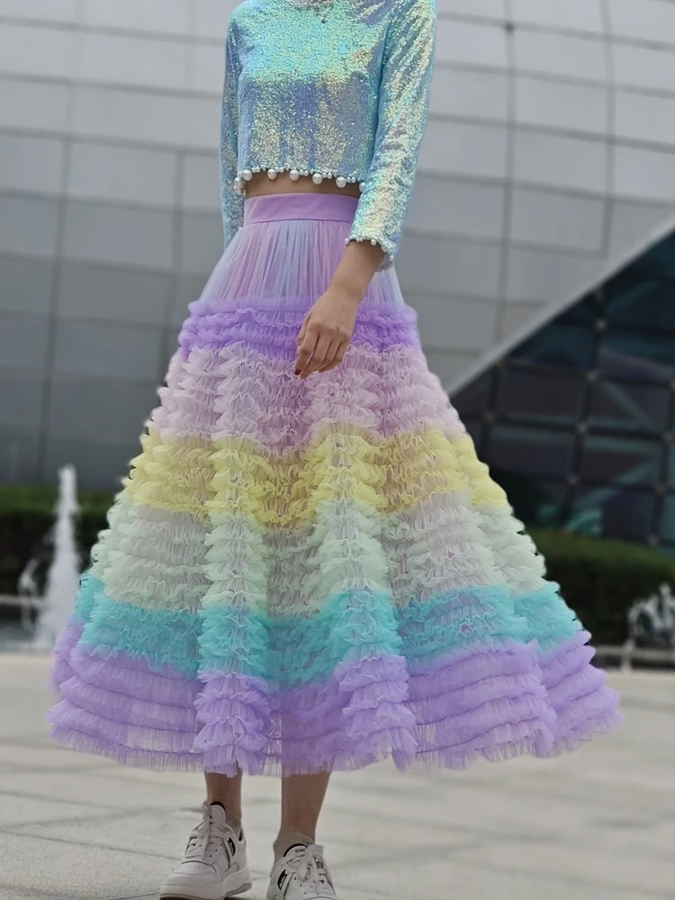 TIYIHAILEY Mesh Women Autumn Spring Long Maxi Elasit Waist Ball Gown Skirts Big Hem Layer 2025 New Ladies Rainbow Custom Made
TIYIHAILEY Mesh Women Autumn Spring Long Maxi Elasit Waist Ball Gown Skirts Big Hem Layer 2025 New Ladies Rainbow Custom Made