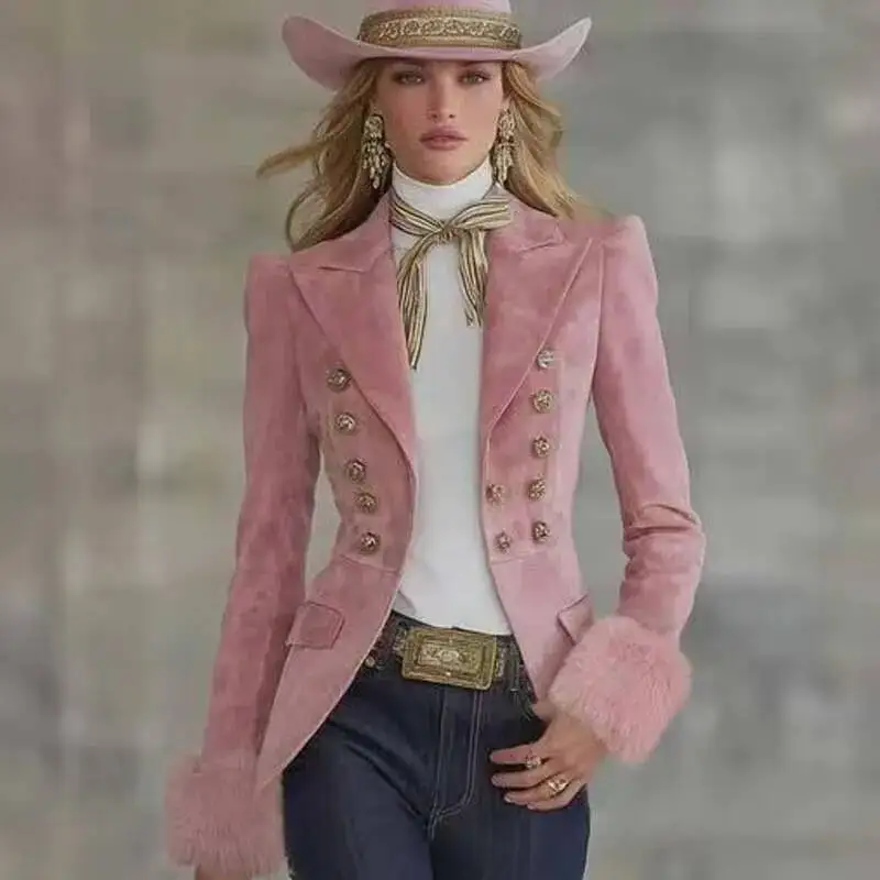 2026 New Suede Jacket Elegant Light Pink Female Blazer With Feather High Quality Smart Casual Stylish Coat Trajes De Mujer
2026 New Suede Jacket Elegant Light Pink Female Blazer With Feather High Quality Smart Casual Stylish Coat Trajes De Mujer
