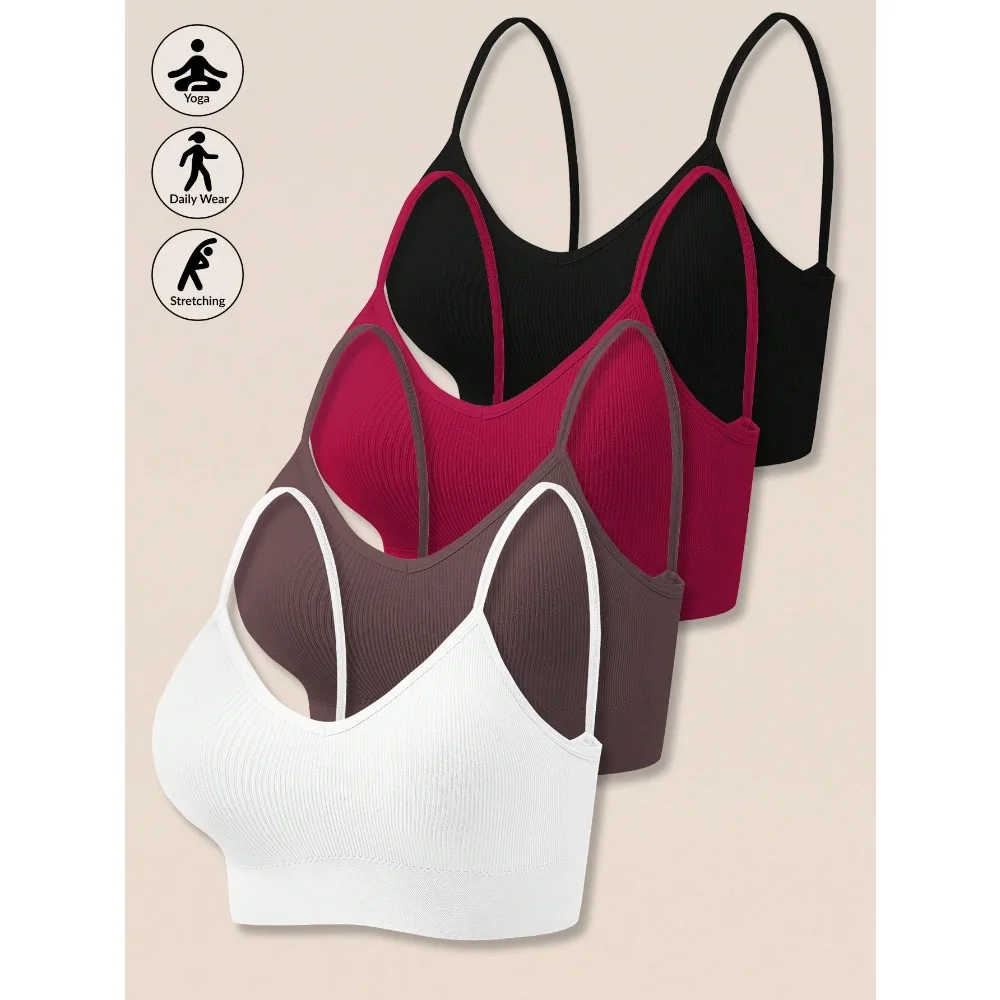 4pcs Women Seamless Striped Camisole Push Up Bra, Sexy & Comfortable Underwear
4pcs Women Seamless Striped Camisole Push Up Bra, Sexy & Comfortable Underwear
