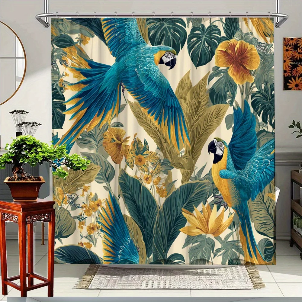 1 шт. большая занавеска для душа с тропическим попугаем — удлиненное окно для ванной комнаты с ярким синим и золотым ара, декор в джунглях
1 шт. большая занавеска для душа с тропическим попугаем — удлиненное окно для ванной комнаты с ярким синим и золотым ара, декор в джунглях
