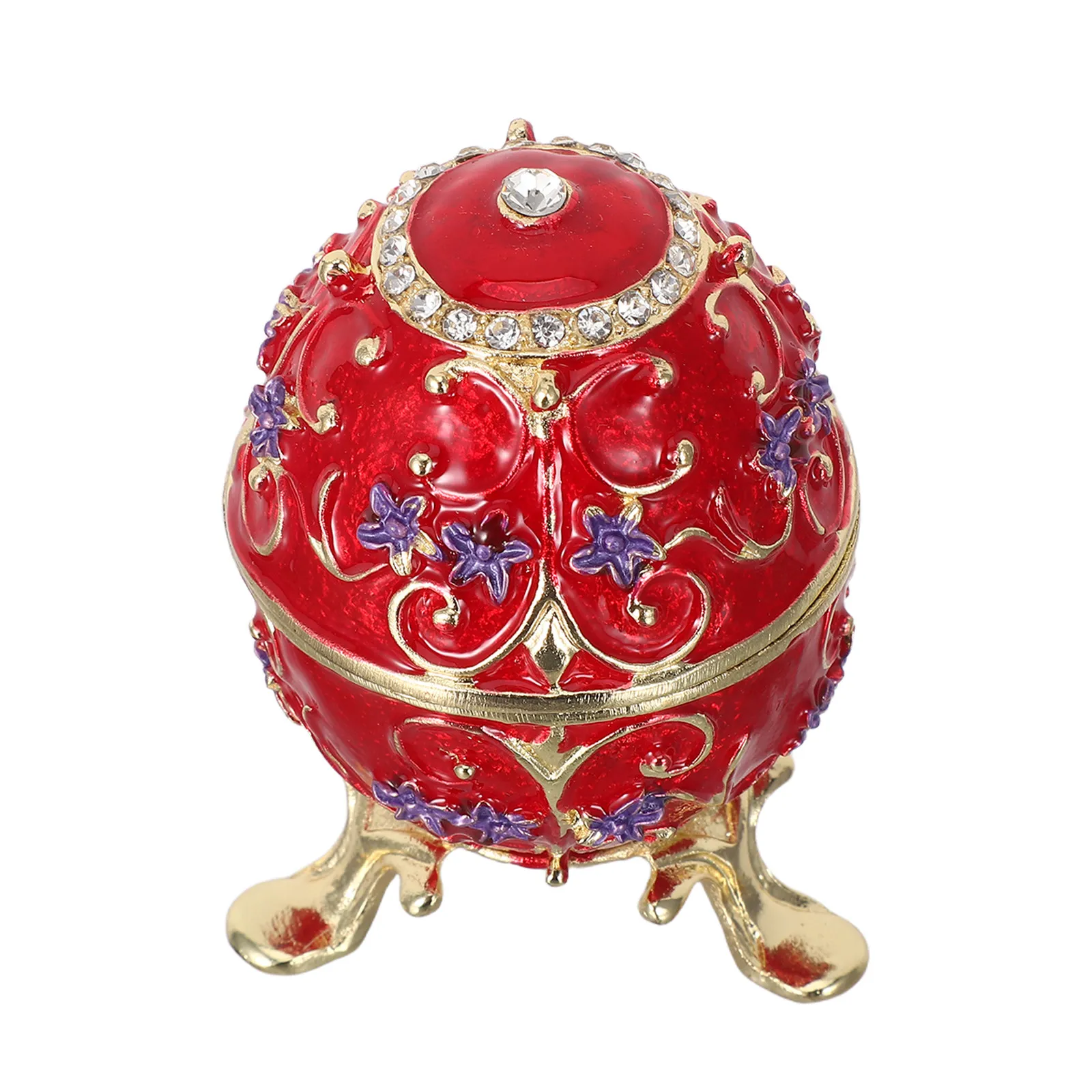 Decorative Enamel Egg Jewelry Box Vintage Hand Painted Metal Hinged Trinket Organizer Tabletop Ornament Storage
Decorative Enamel Egg Jewelry Box Vintage Hand Painted Metal Hinged Trinket Organizer Tabletop Ornament Storage