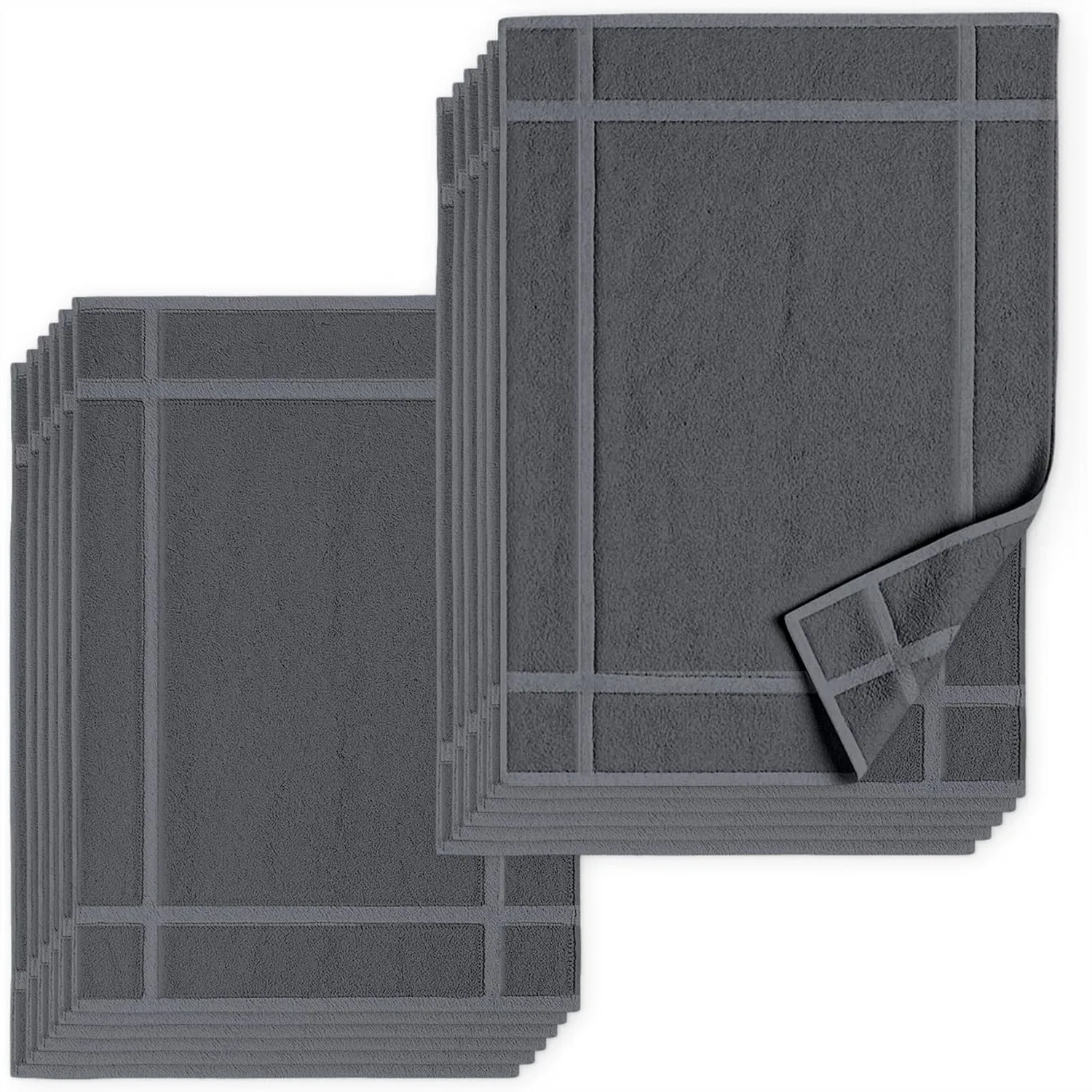100% Ring Spun Cotton Bath Mat 20x30 Inch, 12 Pack, Soft & Absorbent Quick-Dry Bathroom Floor Mat, 687 GSM, Dark Grey
100% Ring Spun Cotton Bath Mat 20x30 Inch, 12 Pack, Soft & Absorbent Quick-Dry Bathroom Floor Mat, 687 GSM, Dark Grey
