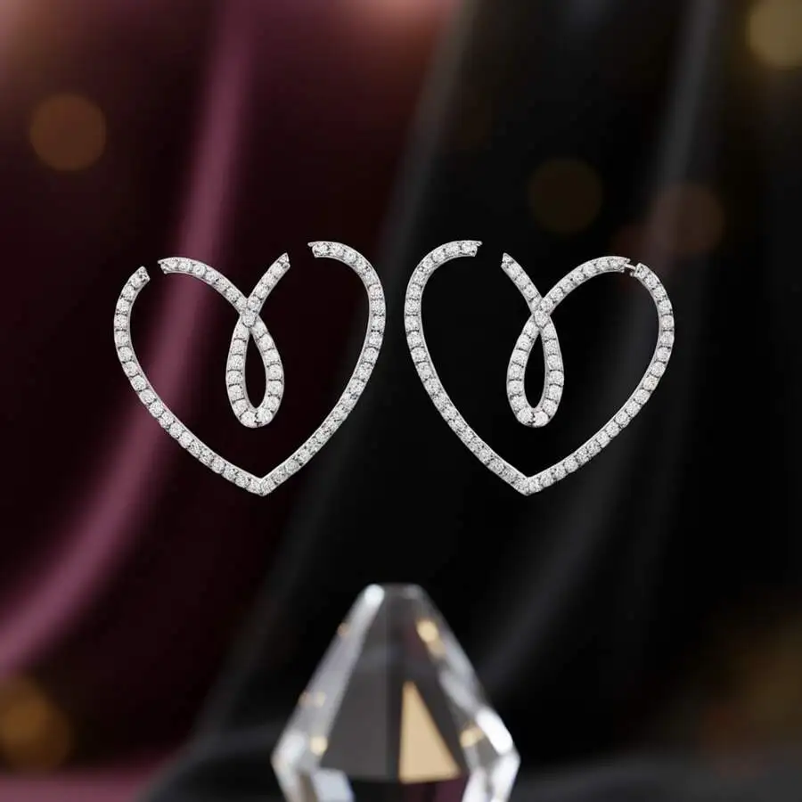 Heart Shape Rhinestone Earrings For Women Romantic Fashion Jewelry Lightweight Secure Closure
Heart Shape Rhinestone Earrings For Women Romantic Fashion Jewelry Lightweight Secure Closure