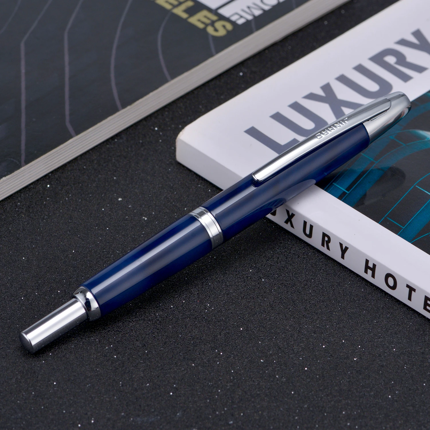 Jinhao 10 Press Retractable Fountain Pen EF/F/M Nib Dark Blue Patterns Writing Gift Pen
Jinhao 10 Press Retractable Fountain Pen EF/F/M Nib Dark Blue Patterns Writing Gift Pen