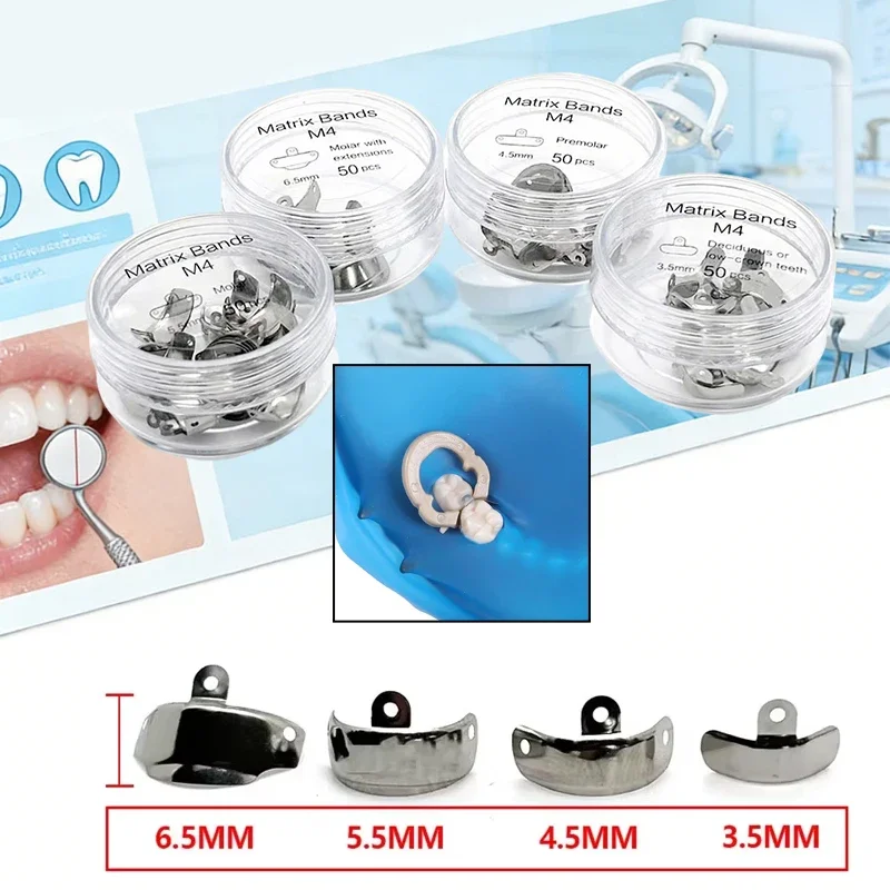 Dental Matrix Bands High Hardness Elastic Sectional Contoured Metal For Deep Molar Cavity Restoration Filling
Dental Matrix Bands High Hardness Elastic Sectional Contoured Metal For Deep Molar Cavity Restoration Filling