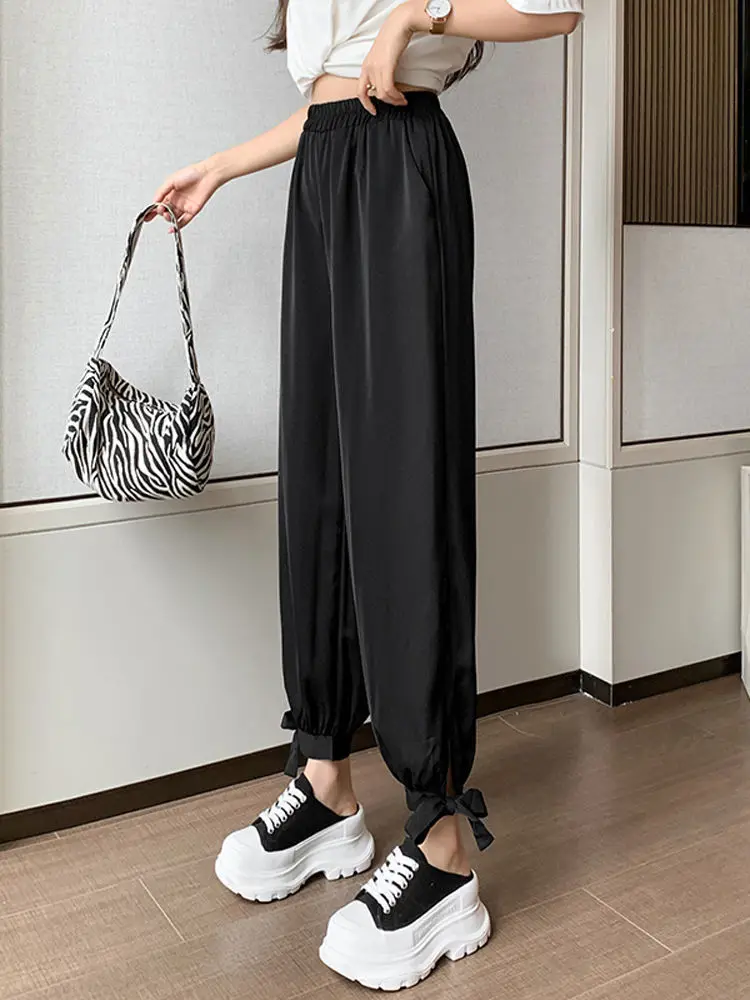 Harem High Waist Solid Woman Trousers Ice Silk Vintage Harajuku Clothing Comfortable Stretch Korean Fashion G Pants for Women
Harem High Waist Solid Woman Trousers Ice Silk Vintage Harajuku Clothing Comfortable Stretch Korean Fashion G Pants for Women