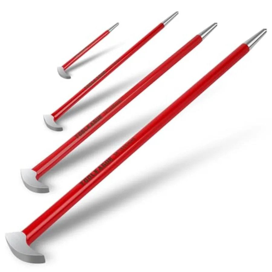 TOOLEAGUE 4Pcs Rolling Head Pry Bar Set, 6", 12", 16", 20" Heavy Duty Pry Bars Hand Tool for Garages, hinery Aligning and Pryin
TOOLEAGUE 4Pcs Rolling Head Pry Bar Set, 6", 12", 16", 20" Heavy Duty Pry Bars Hand Tool for Garages, hinery Aligning and Pryin