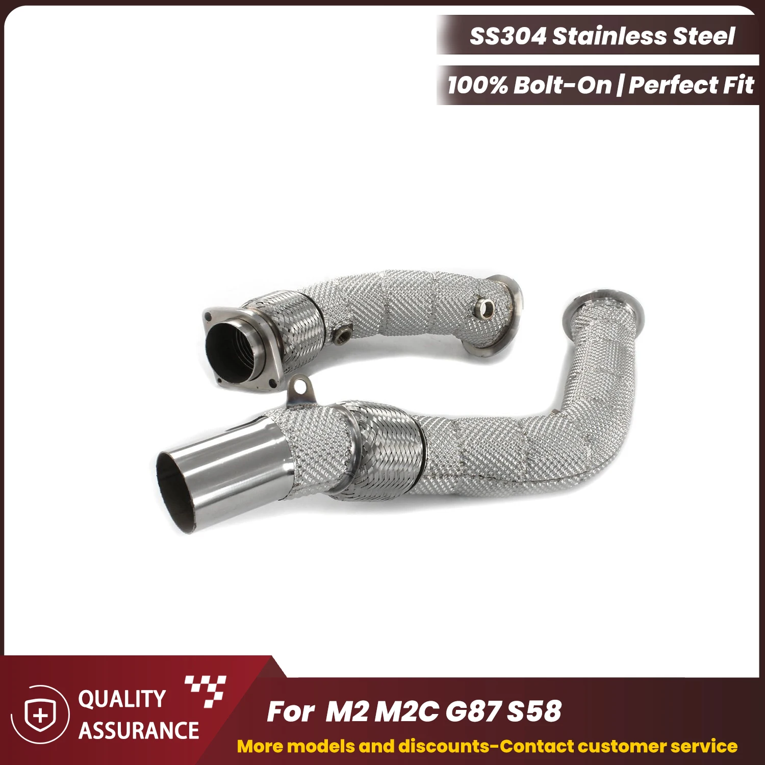 Stainless Steel for BMW M2 M2C G87 S58 High Quality High Flow Downpipe with Heat Shield ECCF Plug & Play OEM Warranty Friendly
Stainless Steel for BMW M2 M2C G87 S58 High Quality High Flow Downpipe with Heat Shield ECCF Plug & Play OEM Warranty Friendly